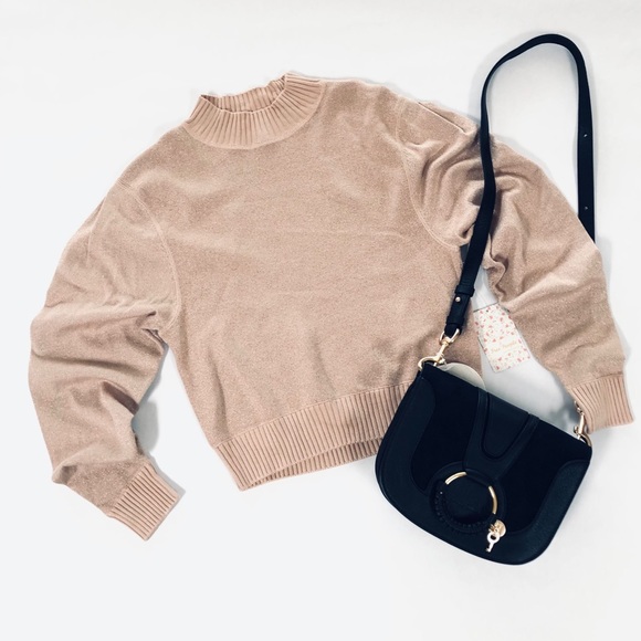 Free People Sweaters - Free People Mock Neck Puffed Sleeves Sweater